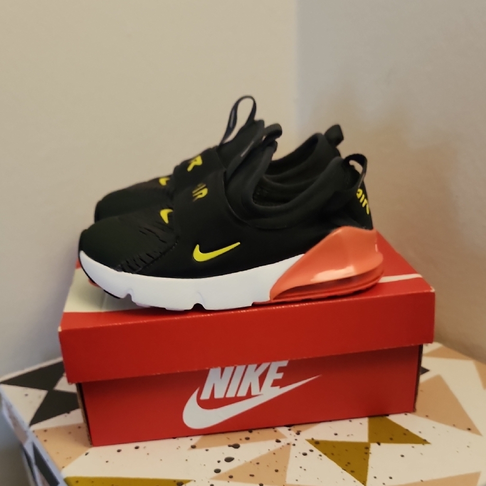 Nike Kids Black and Orange Shoes